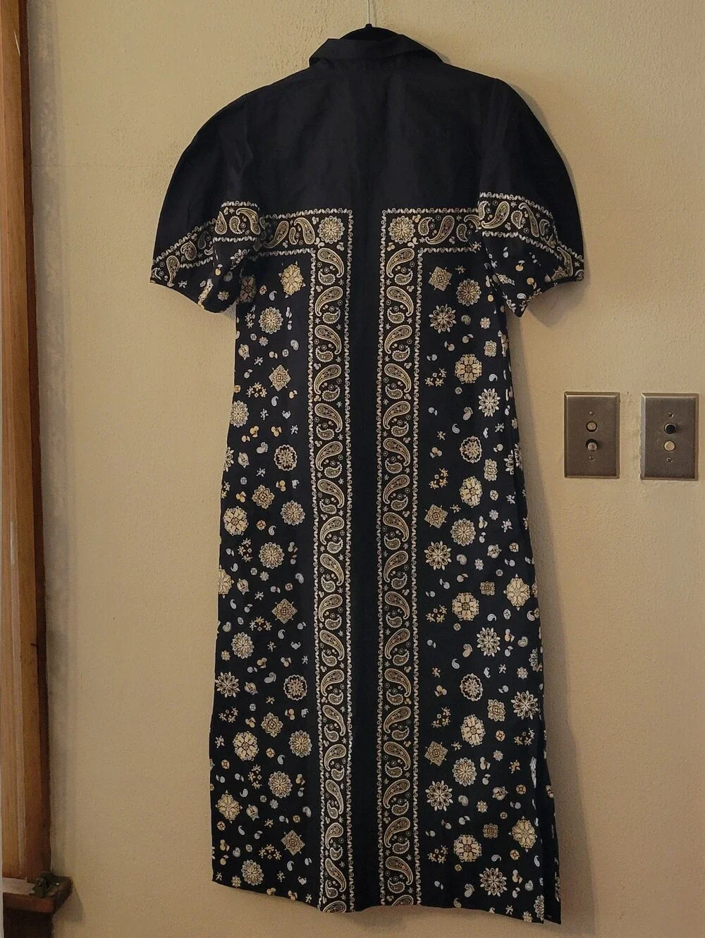 J. Crew Shirt-Dress in Bandana-print Cotton poplin - black, white, tan